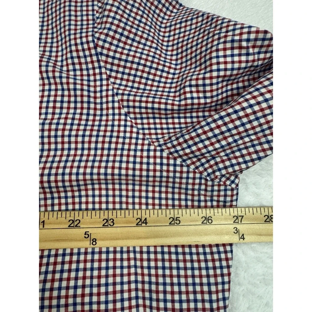 Polo Ralph‎ Lauren Regent Button Down Shirt Mens 18 Custom Fit Red Blue Gingham